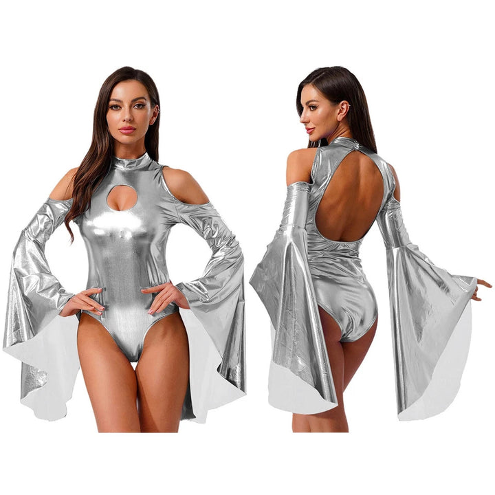 Damen Body mit schulterfreien Ärmeln und glamourösem Glanz Echo Archiv