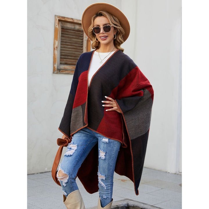 Damen Jacquard Poncho mit Paisley‑Muster – Avérine
