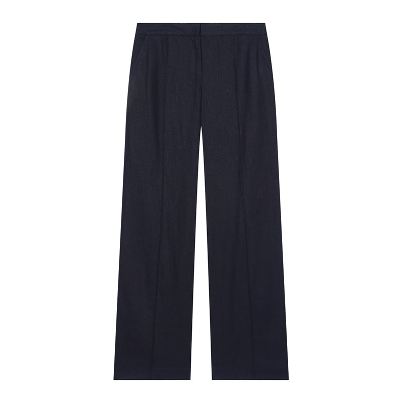 Damen Leichte Leinenhose mit weitem Bein und Bügelfalte Echo Archiv