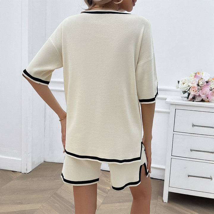 Damen Lässiges Sommer Ensemble mit kurzem Oberteil und bequemen Shorts Echo Archiv