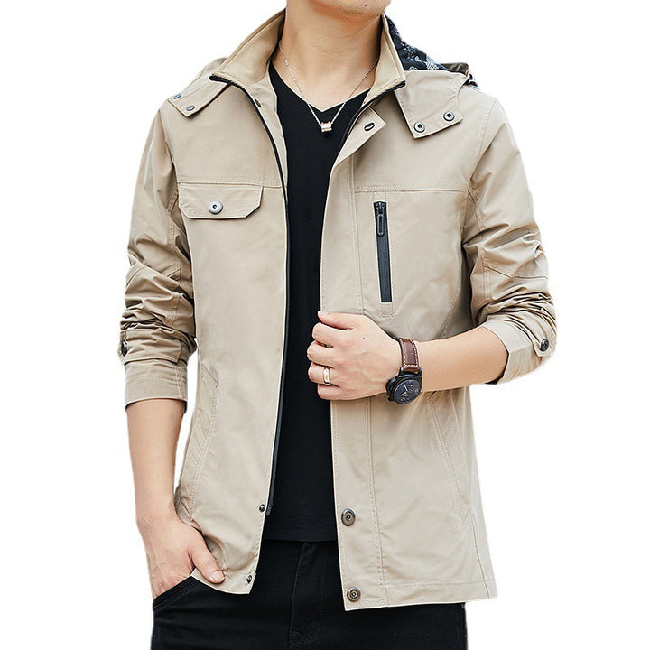 Herren Leichter Kapuzen-Fieldblouson im Casual-Utility-Stil Echoarchiv