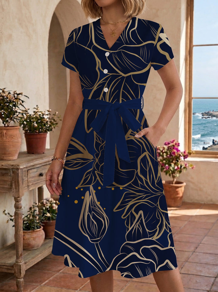 Damen Midi-Kleid mit floralem Design und bequemer Passform Echo Archiv