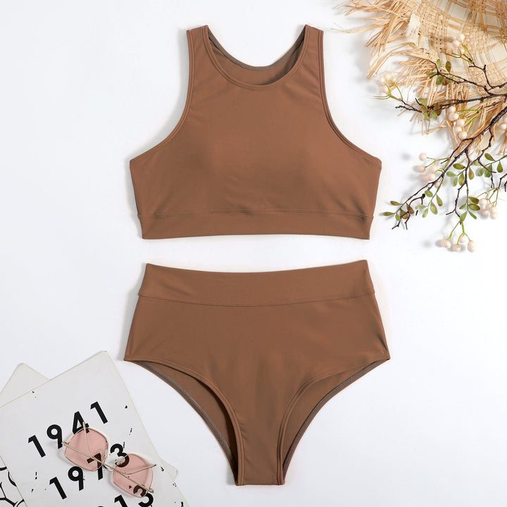 Damen Sport-Bikini-Set mit Hohem Bund und Racerback-Top Echoarchiv