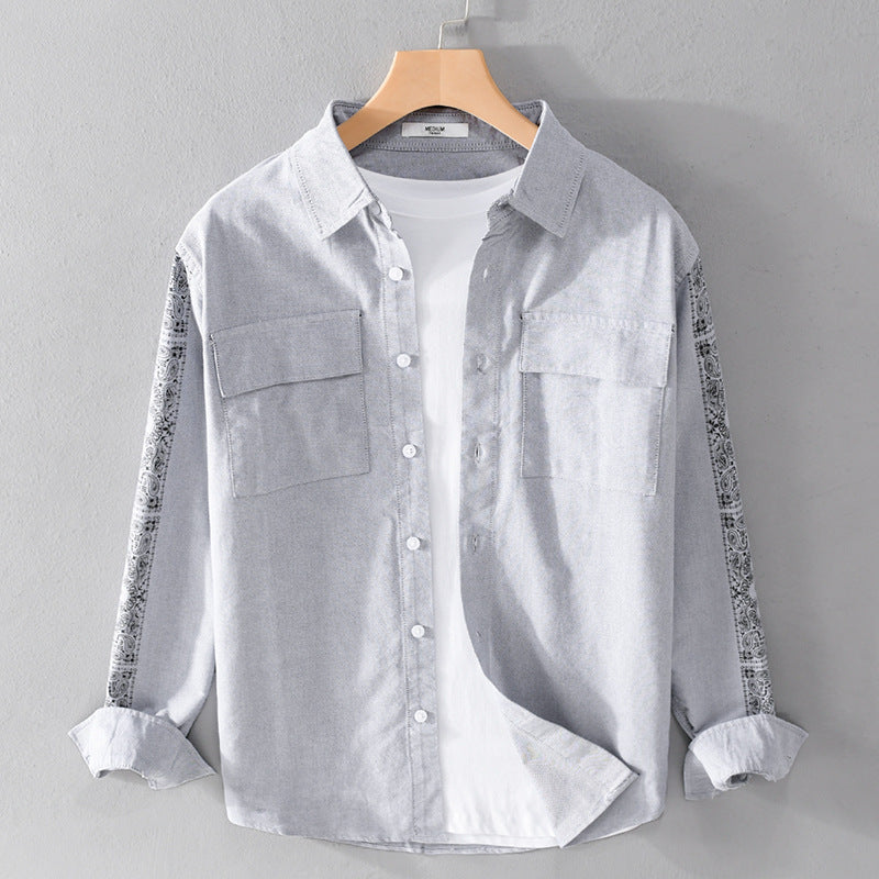 Herren Overshirt mit Bandana-Ärmeln, Brustklappen und relaxed Fit Echoarchiv