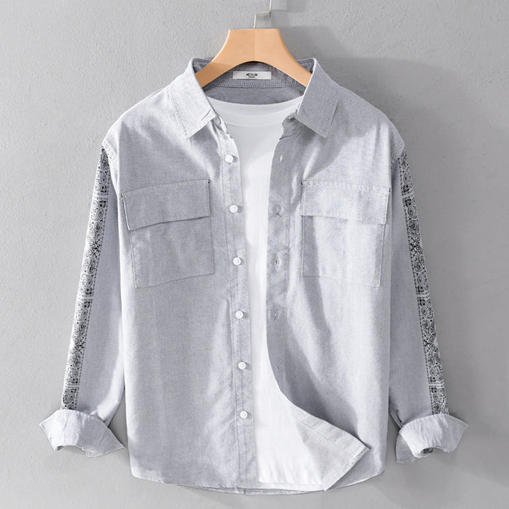 Herren Overshirt mit Bandana-Ärmeln, Brustklappen und relaxed Fit Echoarchiv