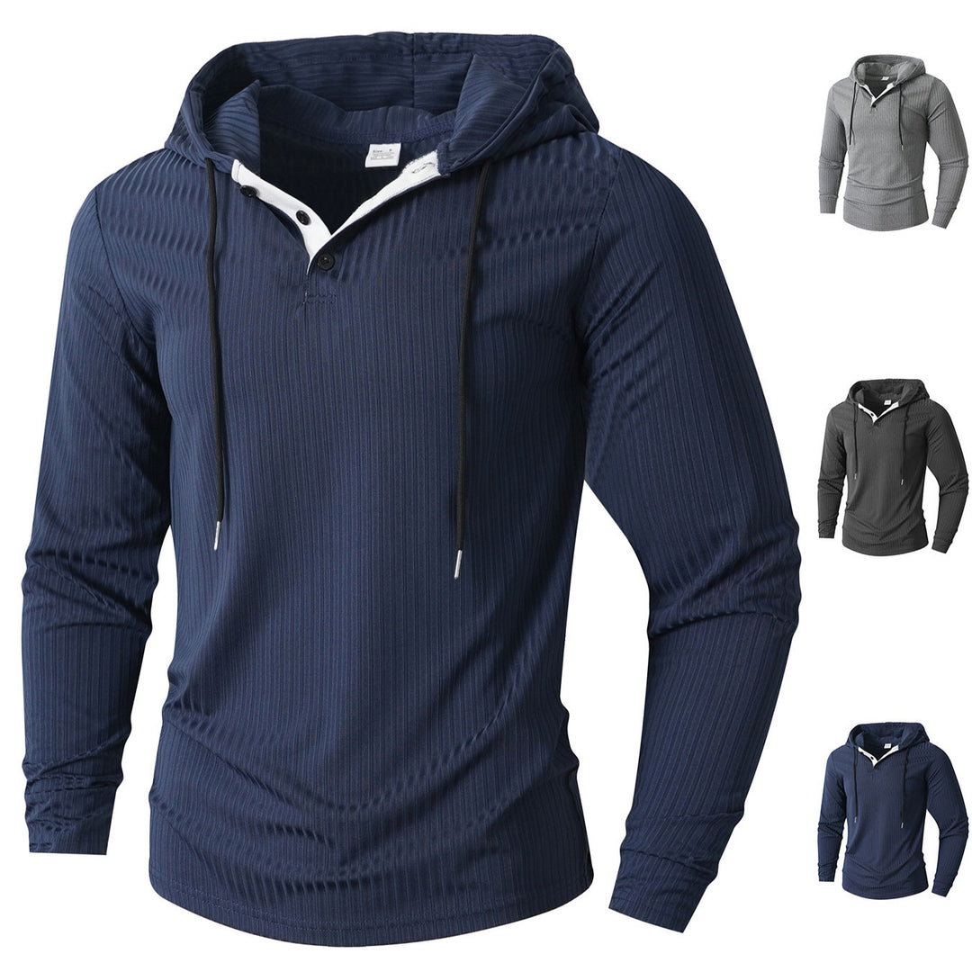 Herren Sportlicher Langarm-Hoodie mit strukturierter Oberfläche Echoarchiv