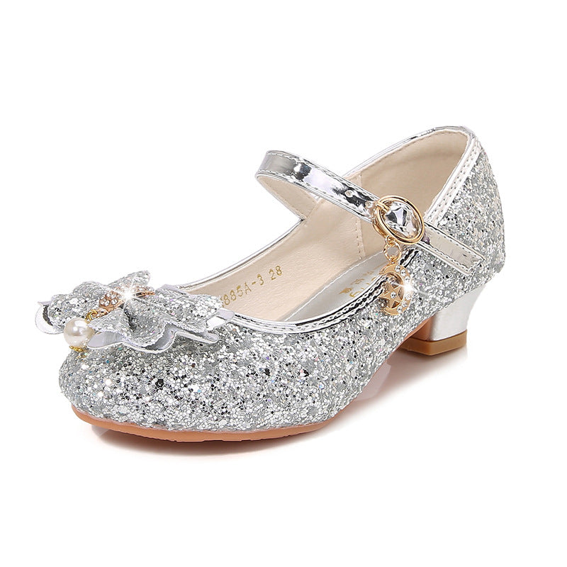 Mädchen Glitzernde Ballerinas mit Schleifenapplikation Echo Archiv