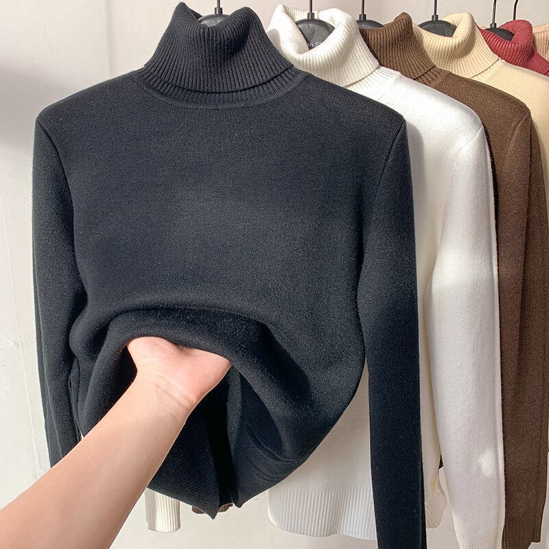 Damen Feinstrick-Rollkragenpullover mit wärmendem Innenfutter und schmaler Silhouette – Mavelle