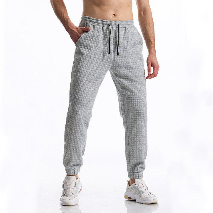 Herren bequeme Freizeithose mit strukturierter Oberfläche und elastischem Bund Echoarchiv