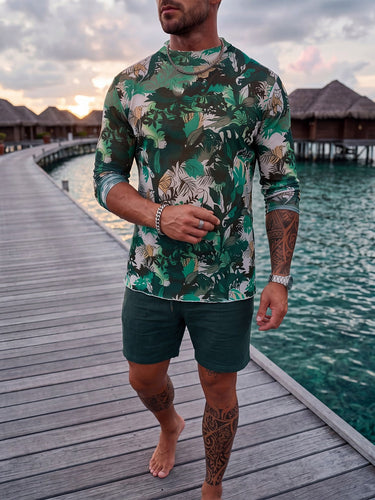 Herren Langarmshirt mit floralem Muster Echo Archiv