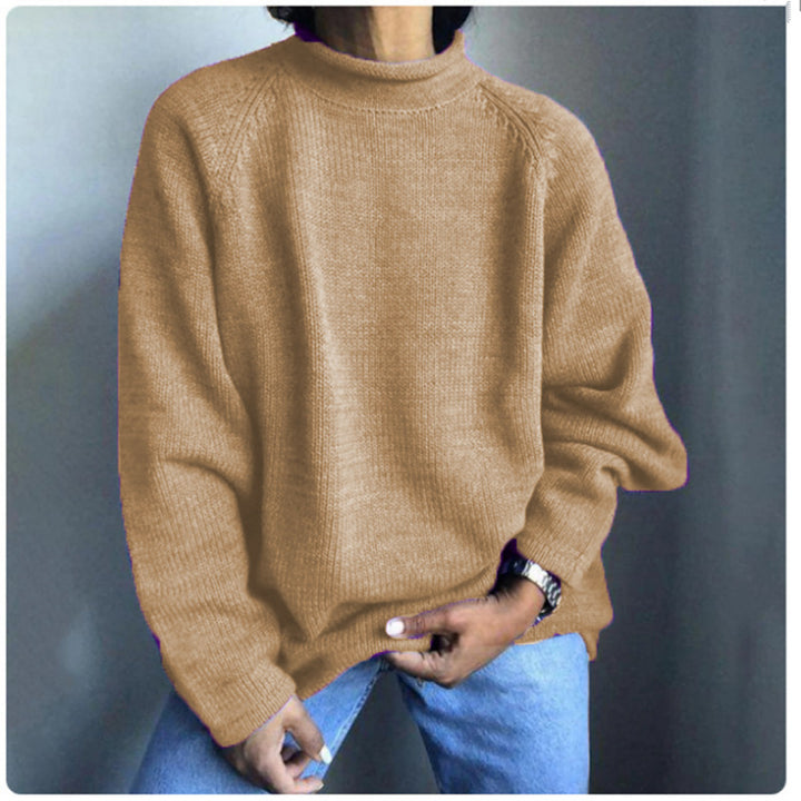 Damen nan kastiger Feinstrickpullover mit kurzem Stehkragen und Raglanärmeln Echo Archiv