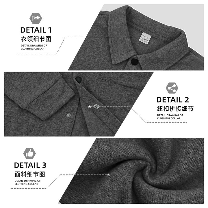 Herren nan modische Overshirt-Jacke in Filzoptik mit aufgesetzten Brusttaschen und sichtbarer Druckknopfleiste Echo Archiv