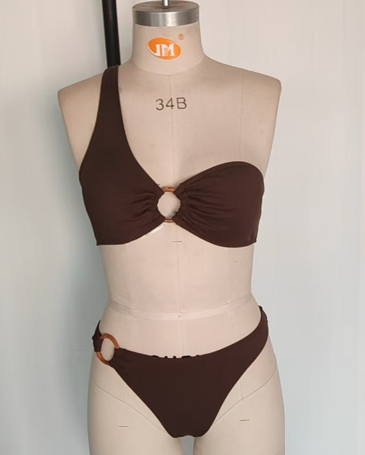 Damen Stilvoller Triangel-Bikini mit goldenen Details Echo Archiv