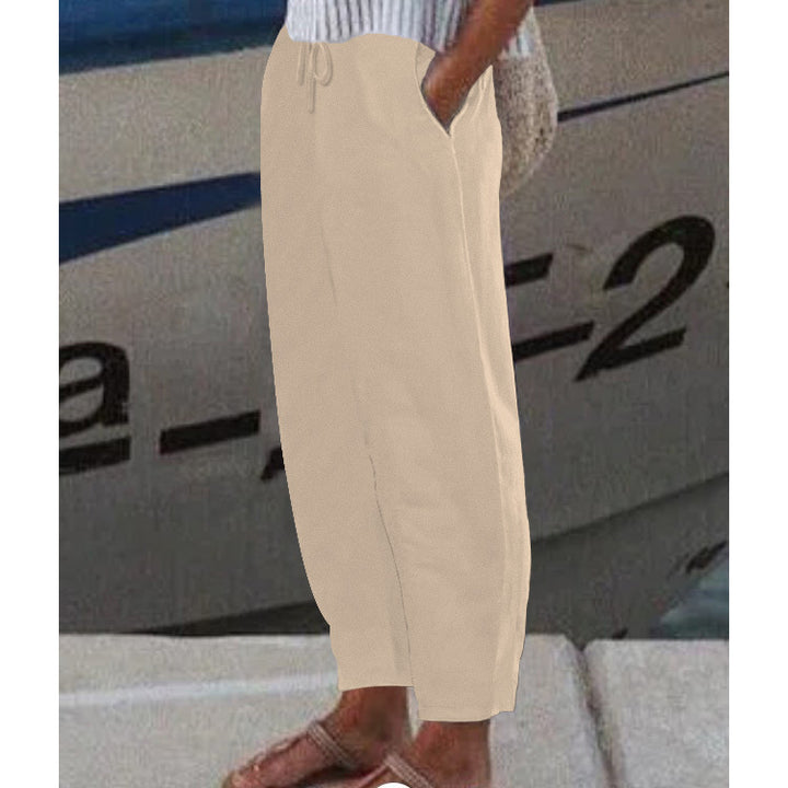 Damen Ankle Harem Hose mit Kordelzug, Seitentaschen und elastischem Knöchelbund Echoarchiv