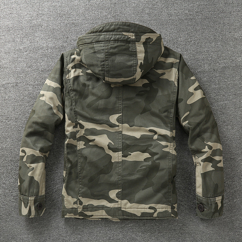 Herren Gefütterte Fieldjacke mit Kapuze und wattierter Stepp-Innenverarbeitung Echoarchiv
