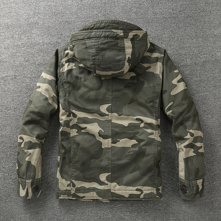 Herren Gefütterte Fieldjacke mit Kapuze und wattierter Stepp-Innenverarbeitung Echoarchiv