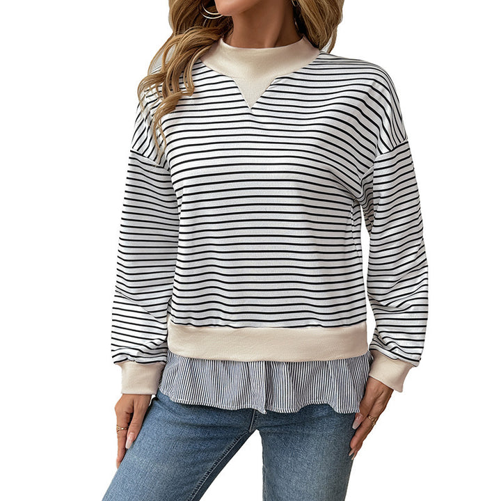 Damen Lässiger Langarm Pullover mit Rippdetails Echo Archiv