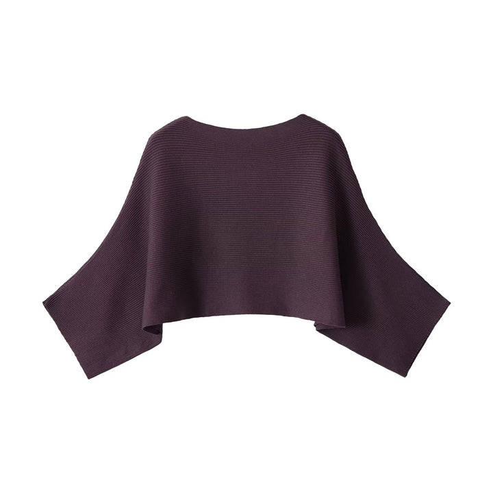 Damen Gerippter Kurz‑Poncho mit U‑Boot‑Ausschnitt und kastiger Silhouette Echo Archiv