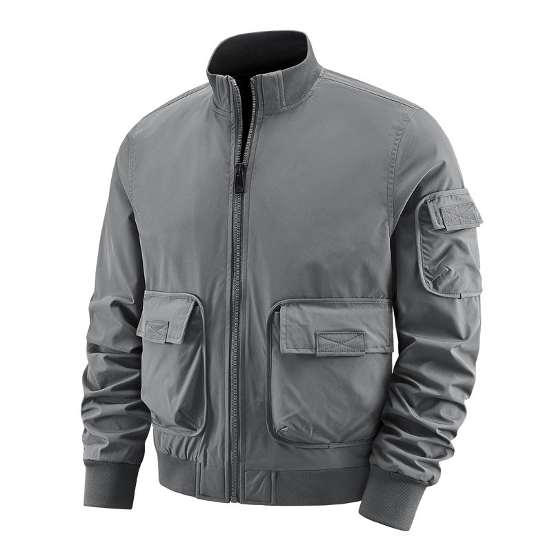 Herren leichte Bomberjacke mit vielseitigen Taschen Echoarchiv