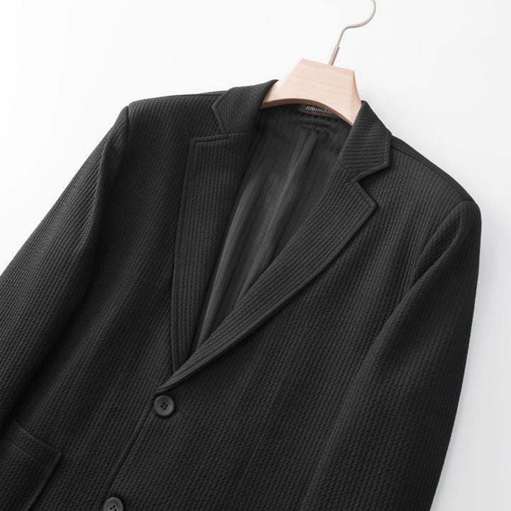 Herren Strukturblazer aus strukturiertem Jersey mit aufgesetzten Taschen – Tianoro