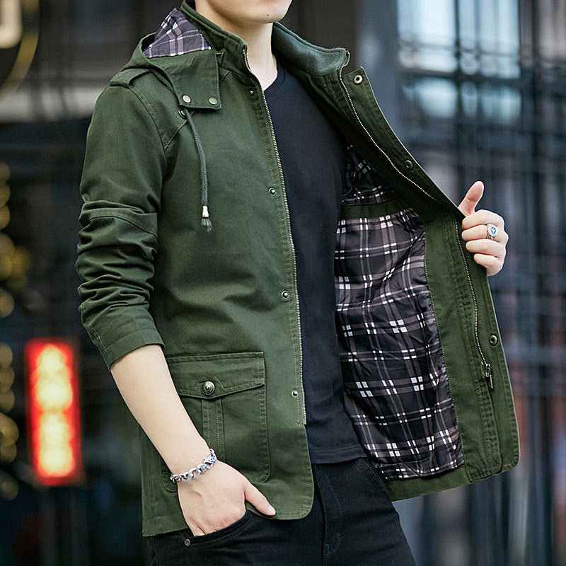 Herren Robuste Parkajacke mit verstellbarer Kapuze Echo Archiv