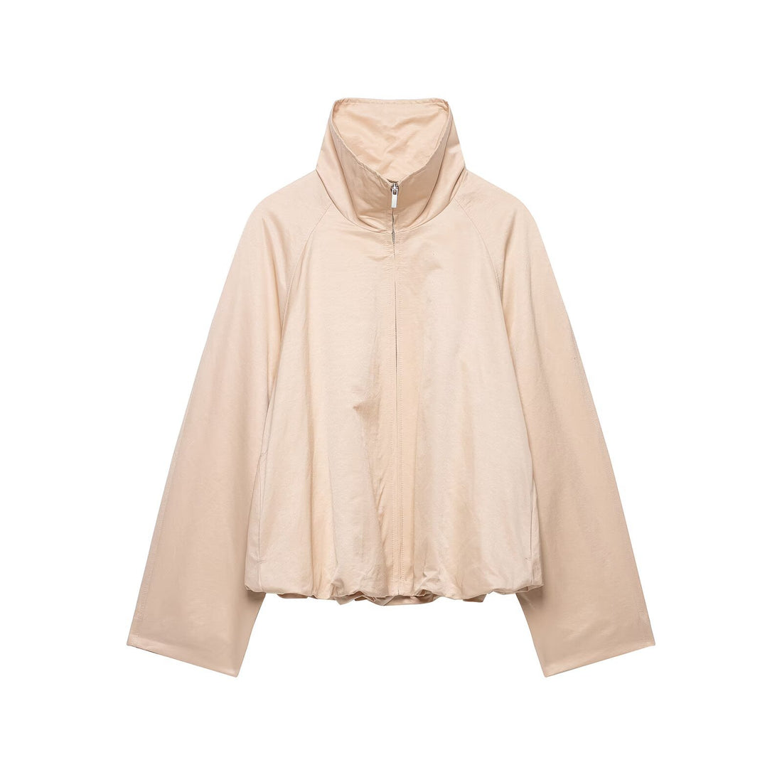 Damen Kurzes Satin-Finish Cape‑Blouson mit weitem Raglanärmel und hohem Stehkragen Echo Archiv