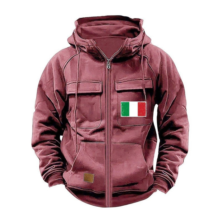Herren modische Kapuzenjacke mit praktischen Taschen und verstellbarem Kragen Echoarchiv