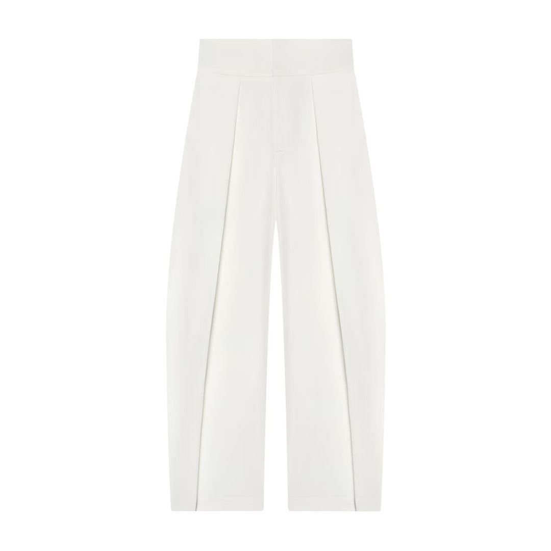 Damen Hochtaillierte Plissée-Hose mit weitem Bein und markanten Vorderfalten Echo Archiv