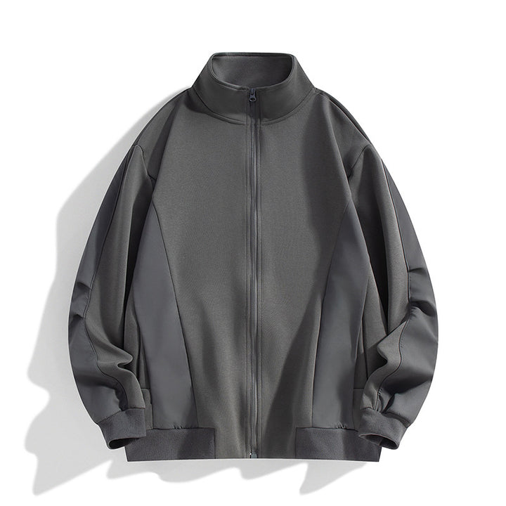 Herren Boxy-Performance-Zipjacke mit hohem Stehkragen, Paneelnähten & windabweisender Struktur Echoarchiv