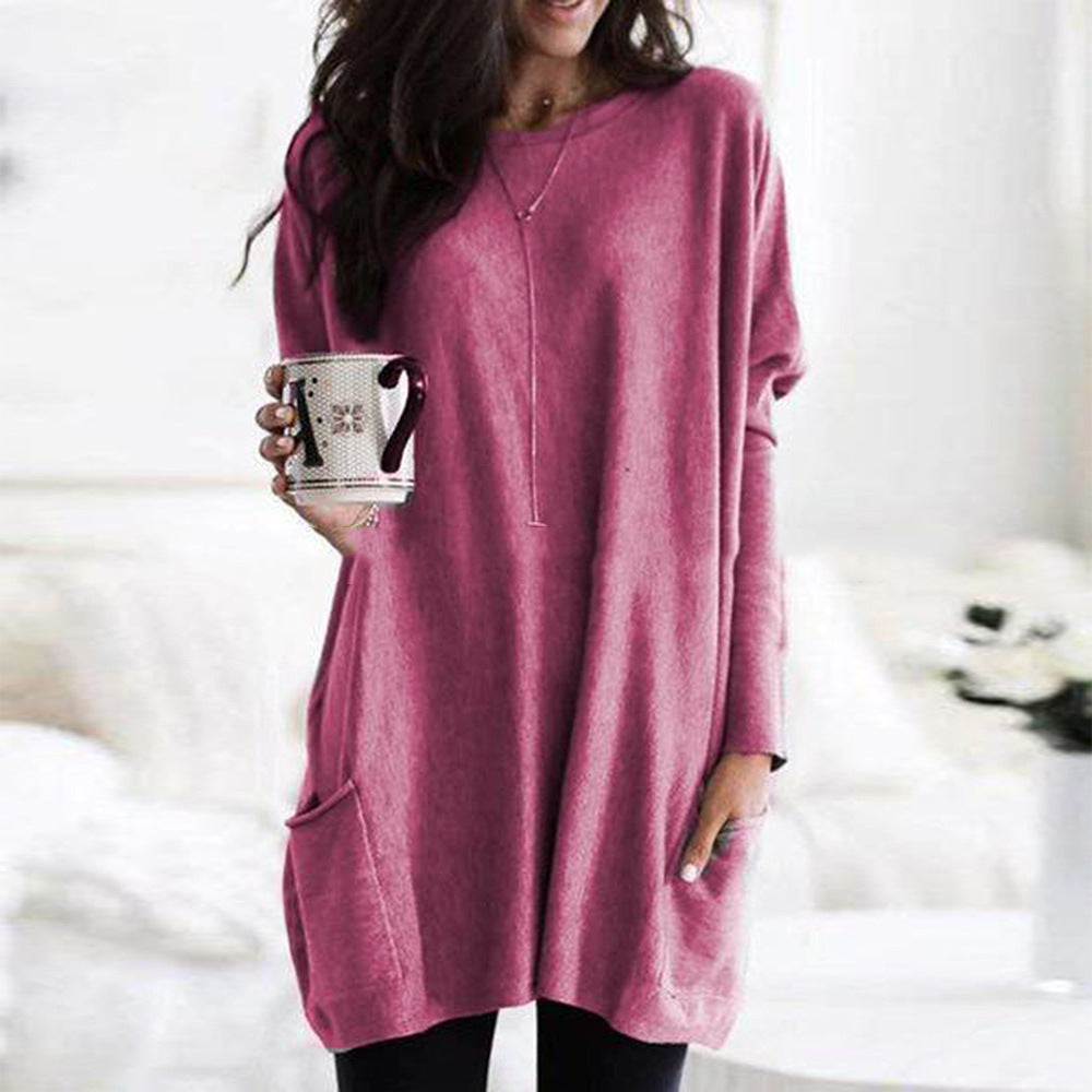Damen nan oversized Longshirt mit Kontrastblock und aufgesetzten Taschen Echo Archiv