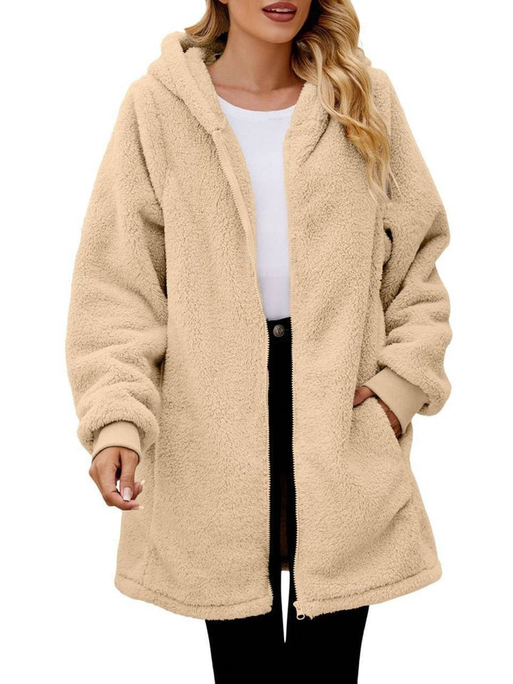Damen Kuschelige Fleece-Jacke im Oversized-Stil Echoarchiv
