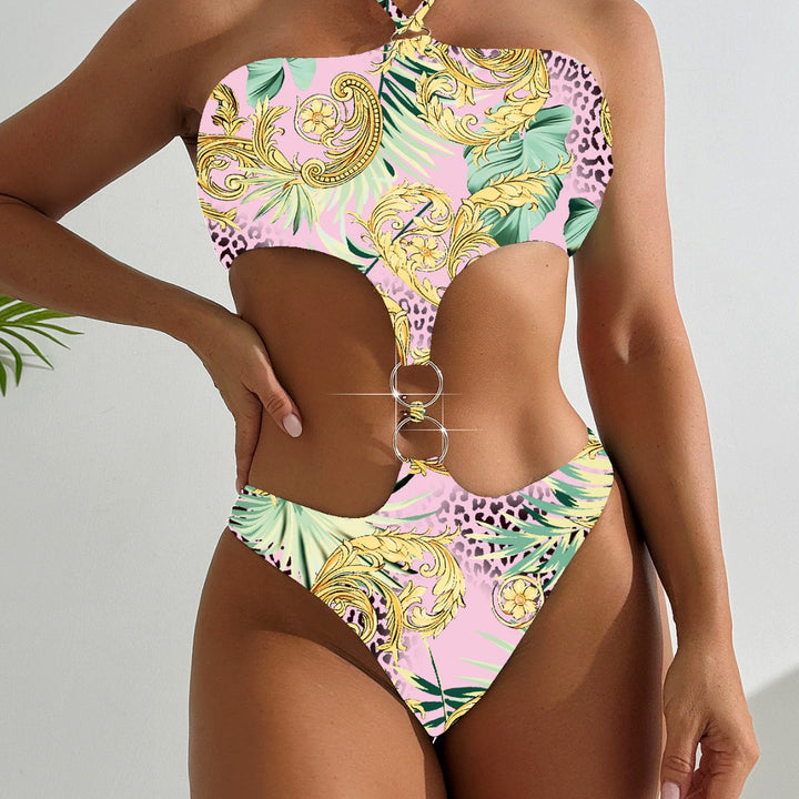 Damen Einteiler Badeanzug mit modernem Cut-Out und schimmernden Details Echo Archiv