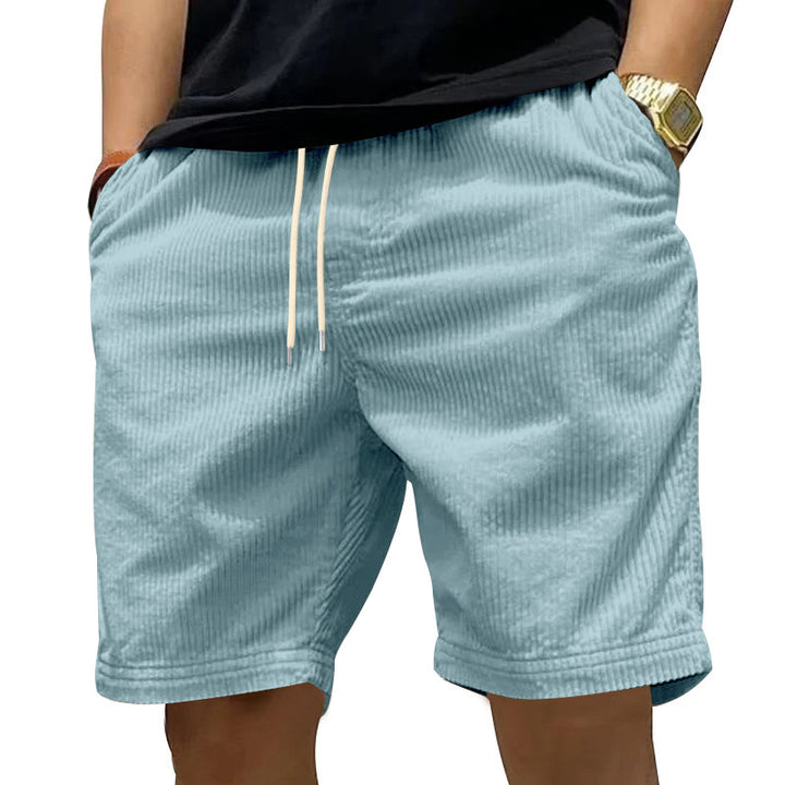 Herren lässige Cordshorts mit elastischem Bund und modernen Eingrifftaschen Echoarchiv