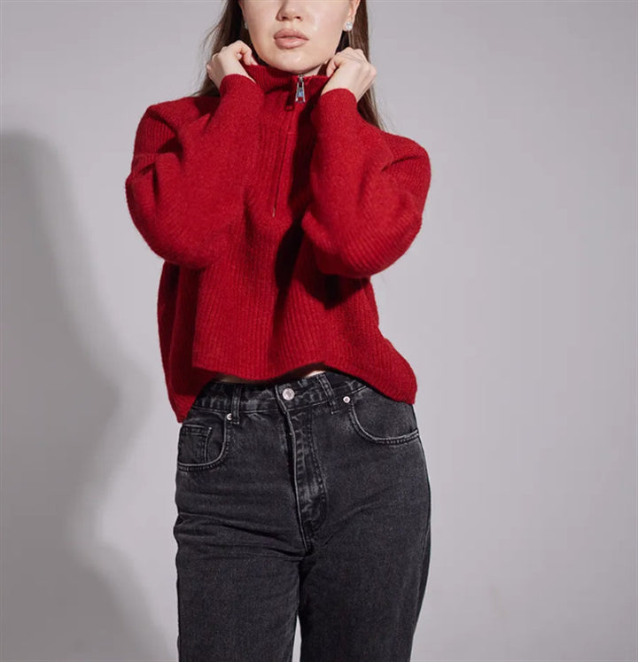 Damen Weite High-Waist-Jeans mit geradem Bein und sichtbaren Teilungsnähten – Dénora