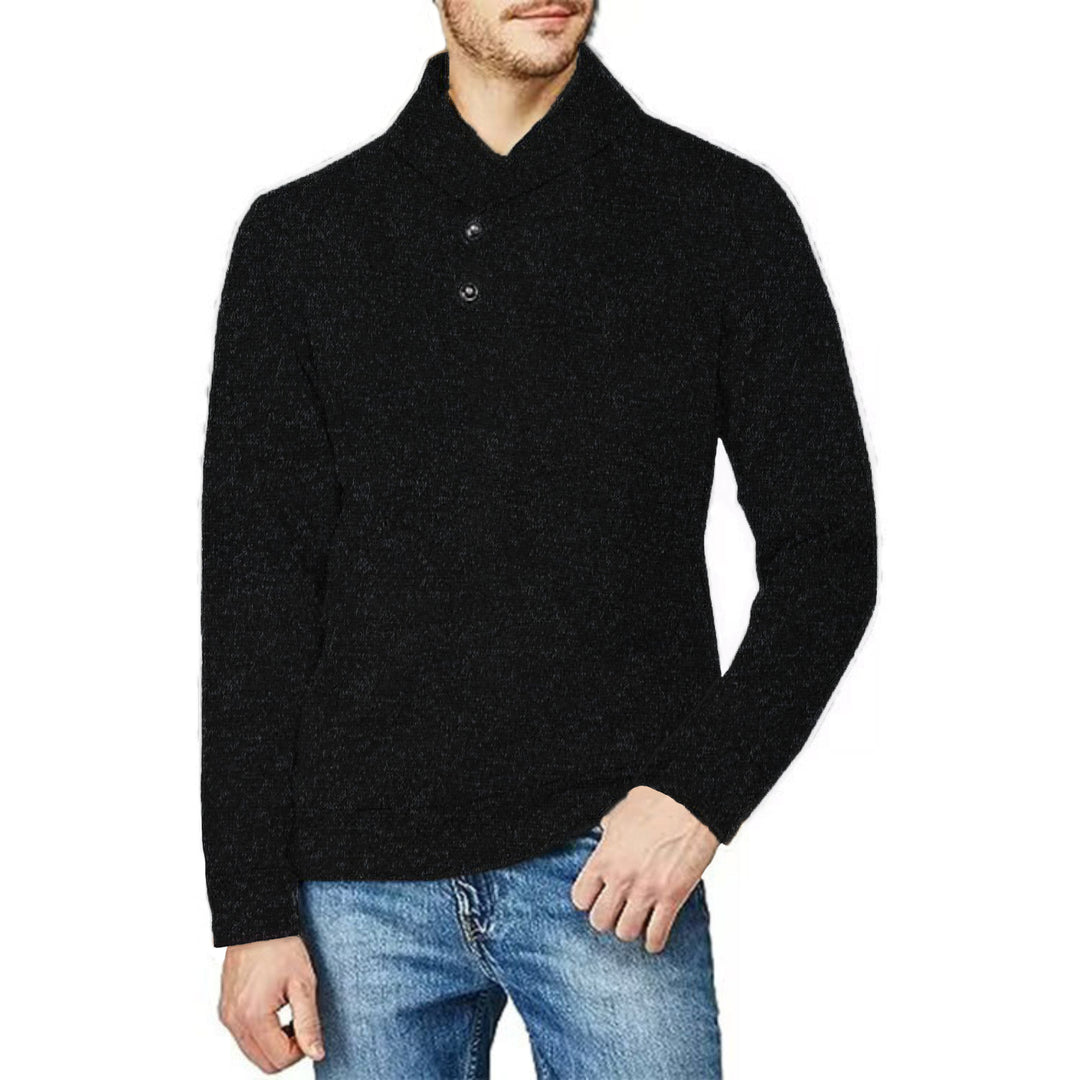 Herren Pullover mit Stehkragen und Knopfdetail Echoarchiv