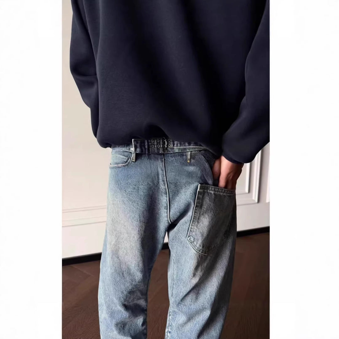 Herren Trendige Weitgeschnittene Denim-Jeans Echo Archiv