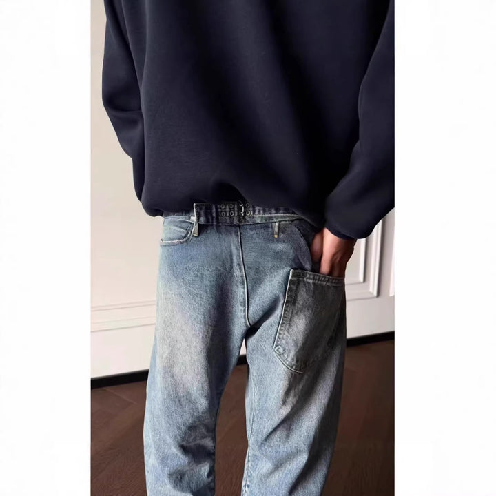 Herren Trendige Weitgeschnittene Denim-Jeans Echo Archiv