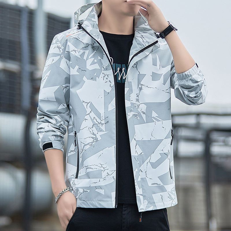 Herren Atmungsaktive Sportjacke mit Kapuze Echoarchiv