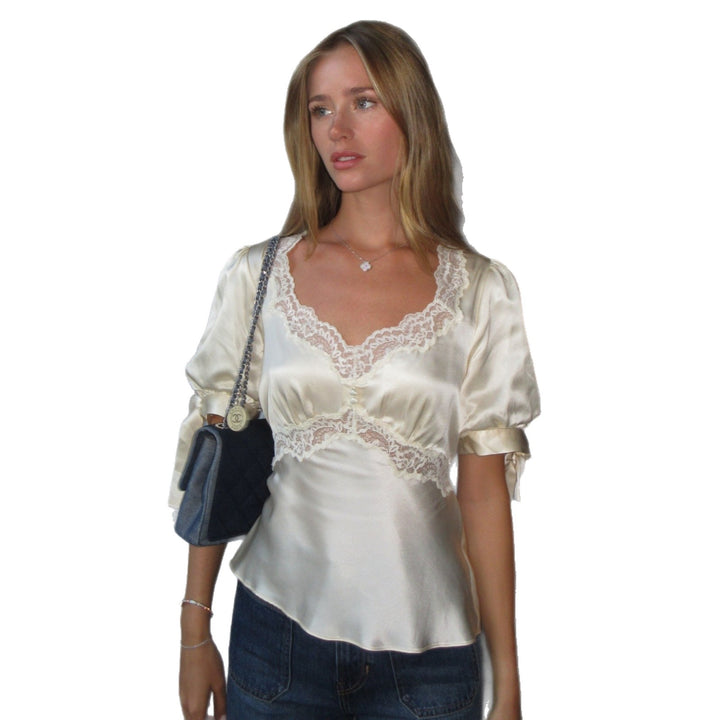 Damen Satinbluse mit Spitzenakzenten Echo Archiv