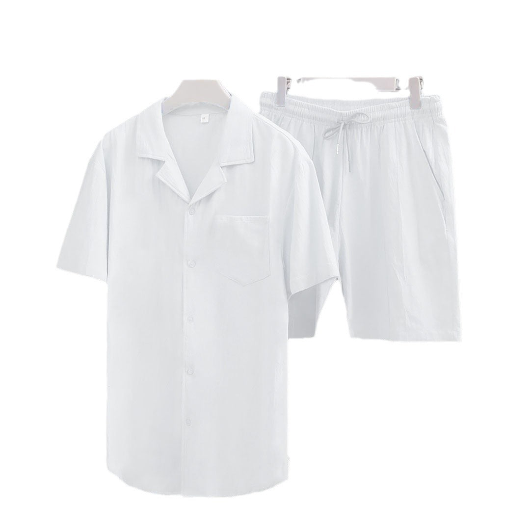 Herren luftiges Kurzarm-Hemd und Shorts Set Echoarchiv