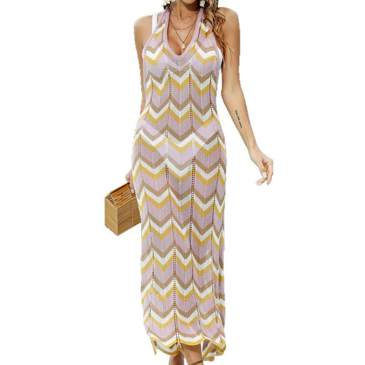 Damen Häkel-Maxikleid mit Chevron-Muster Echo Archiv