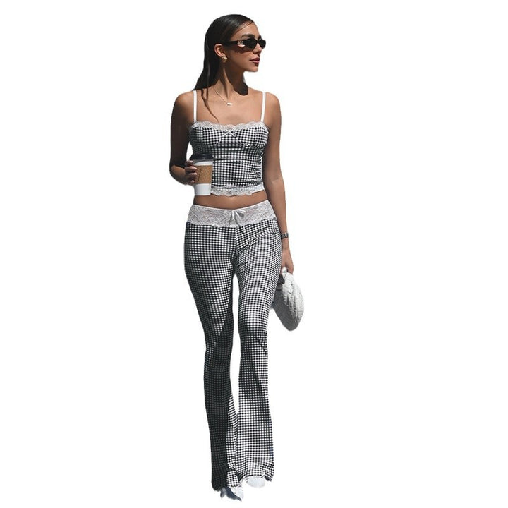 Damen Spitzen-Bustier mit Karo-Design und verstellbaren Trägern Echo Archiv
