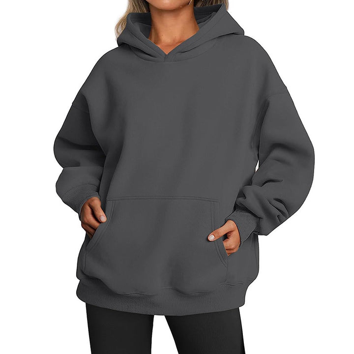 Damen nan Oversize Kapuzenpullover aus weicher Baumwollmischung mit Kängurutasche Echo Archiv