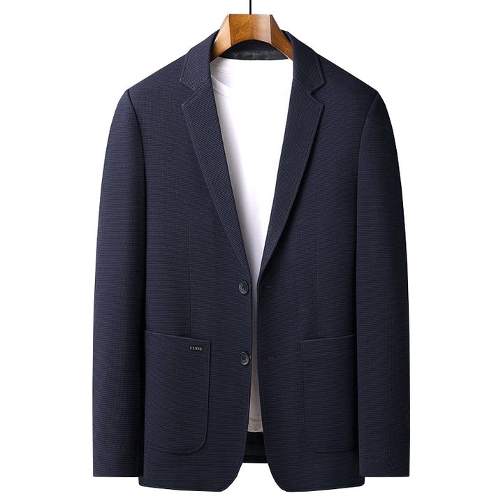 Herren Casual-Sakko mit unstrukturierter Silhouette, Waffelstruktur und aufgesetzten Taschen – Tianoro