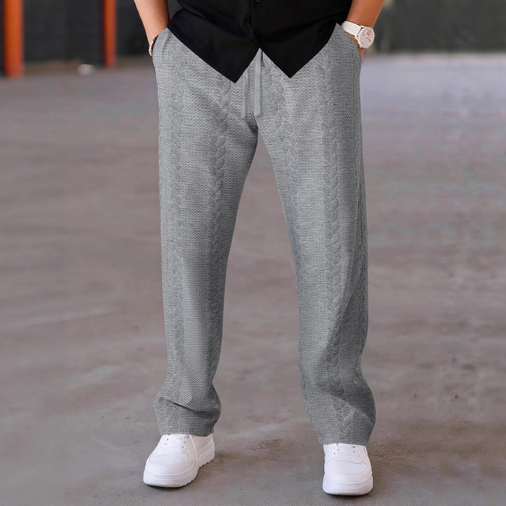 Herren Freizeitliche Stretch-Hose mit Kordelzug und strukturiertem Design Echoarchiv