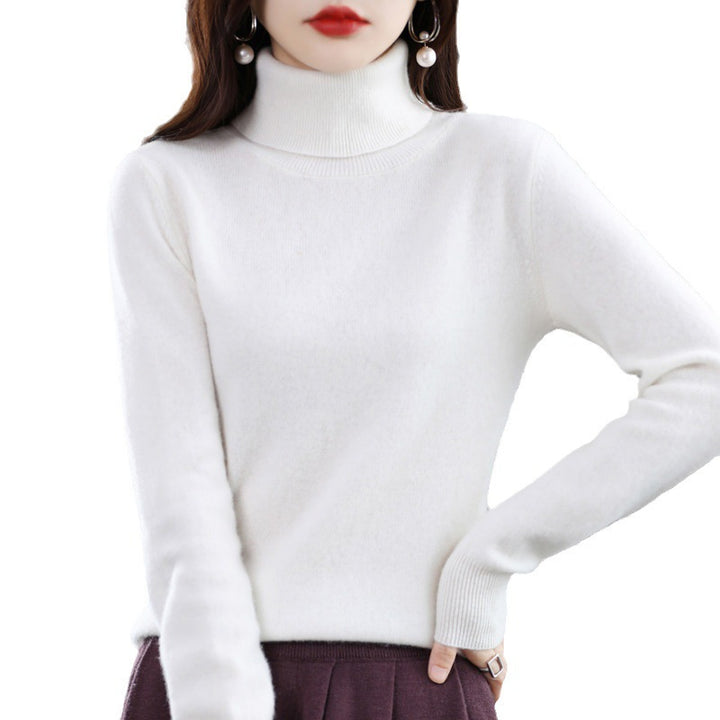 Damen Schmal geschnittener Rollkragenpullover aus kaschmirähnlichem Feinstrick mit softem Flor Echoarchiv