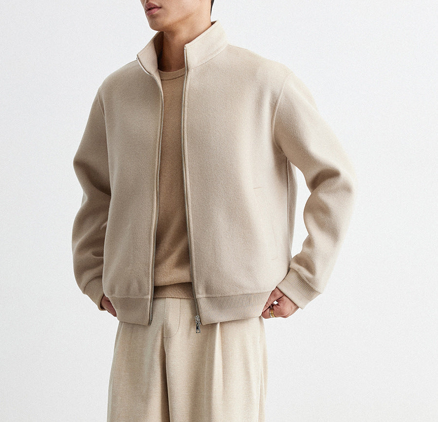 Herren Reißverschluss-Wollblouson mit Stehkragen Echoarchiv