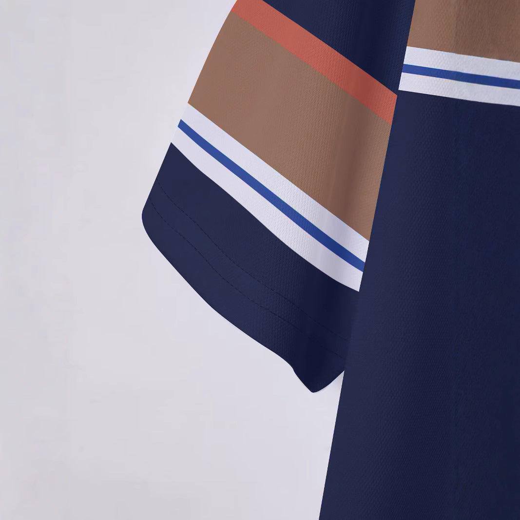 Herren Kurzarm Poloshirt mit modernen Blockstreifen Echoarchiv