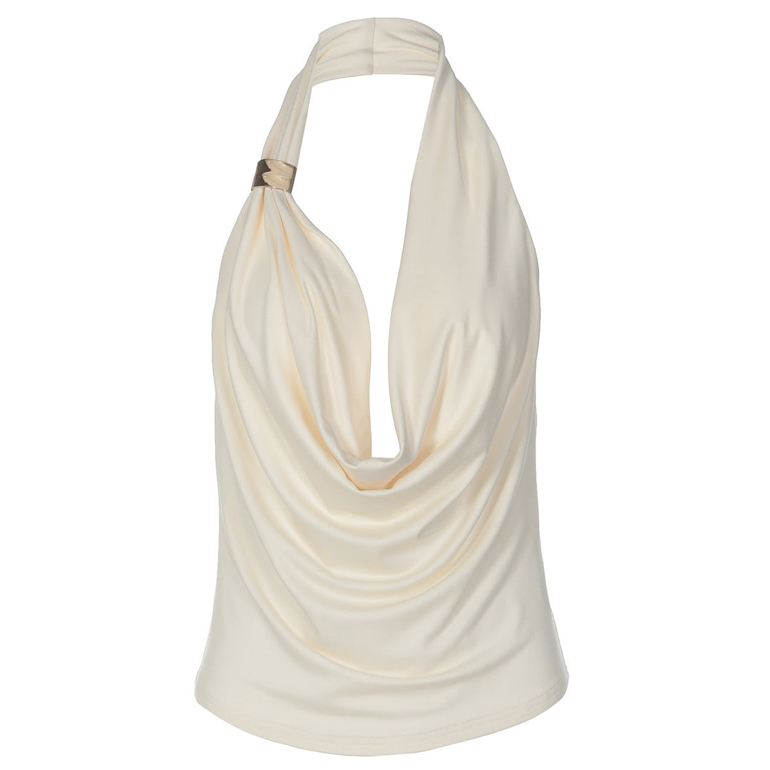Damen Elegantes Neckholder-Oberteil mit schimmerndem Dekolleté und fließendem Schnitt Echo Archiv
