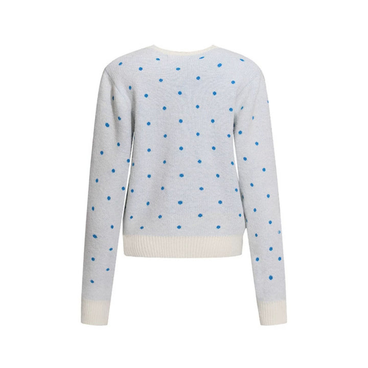 Damen Strick-Cardigan mit Rundhals, Tupfen-Jacquard und Zierwappen Echoarchiv